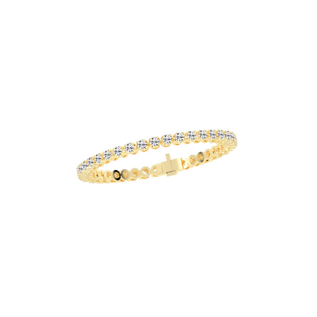 Eterna Shine 325Ct Bezel Setting Round Cut Delicate Lab Diamond Bracelet
