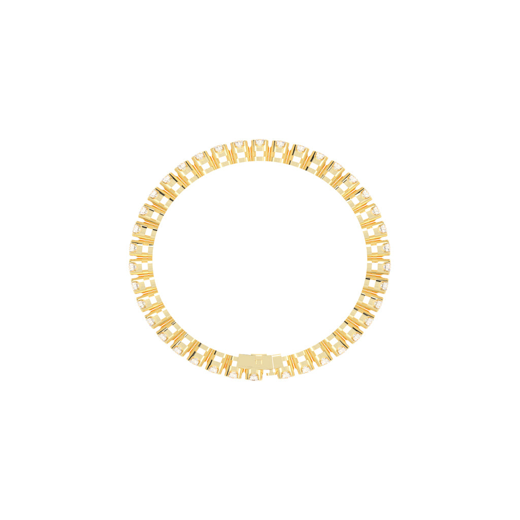 Eterna Shine 325Ct Bezel Setting Round Cut Delicate Lab Diamond Bracelet
