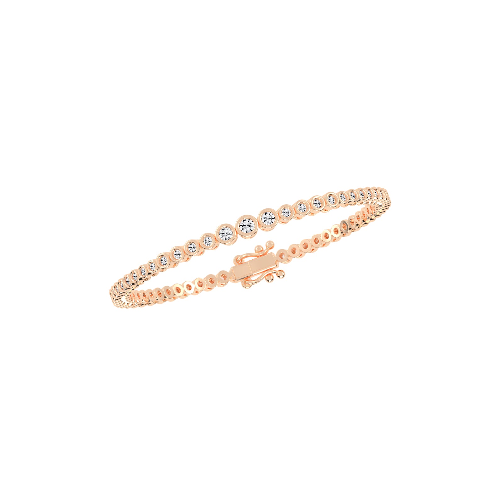 Livia 125Ct Bezel Round Cut Tennis Lab Diamond Bracelet