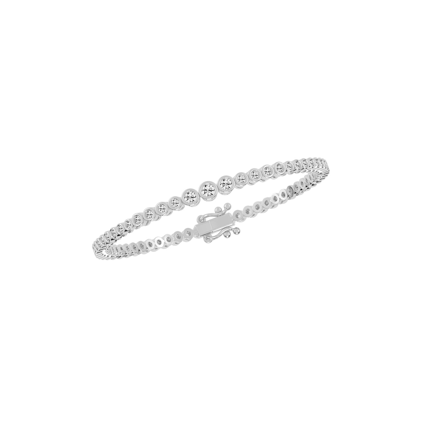 Livia 125Ct Bezel Round Cut Tennis Lab Diamond Bracelet