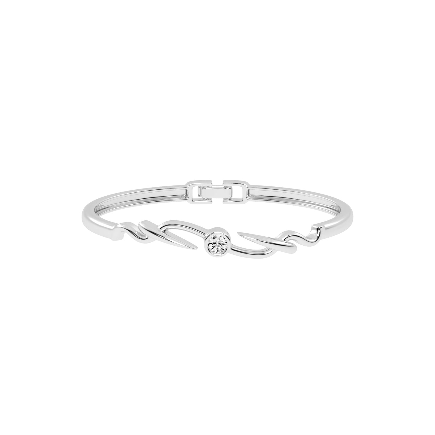 Vellia 050Ct Single Round Cut Kada Lab Diamond Bracelet