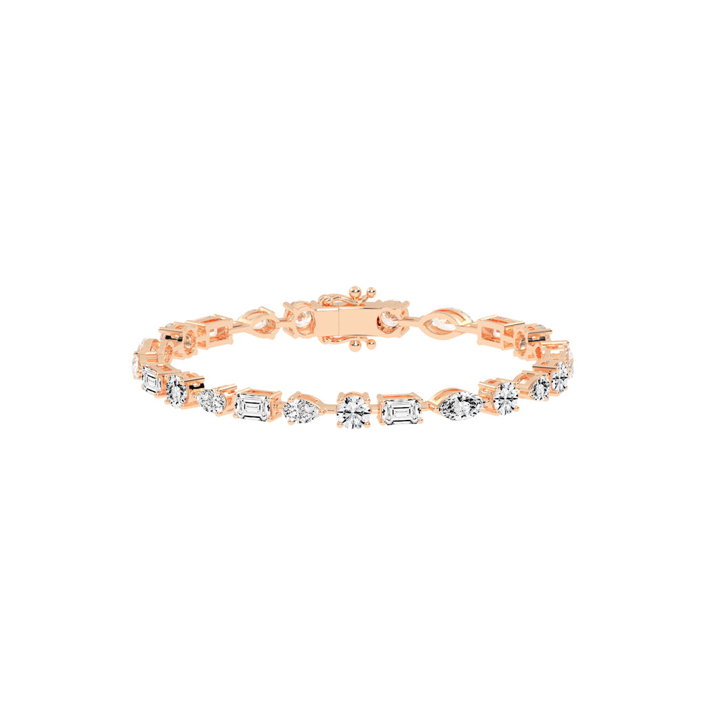 Atria 675Ct Miracle Setting Marquise Cut Fancy Lab Diamond Bracelet