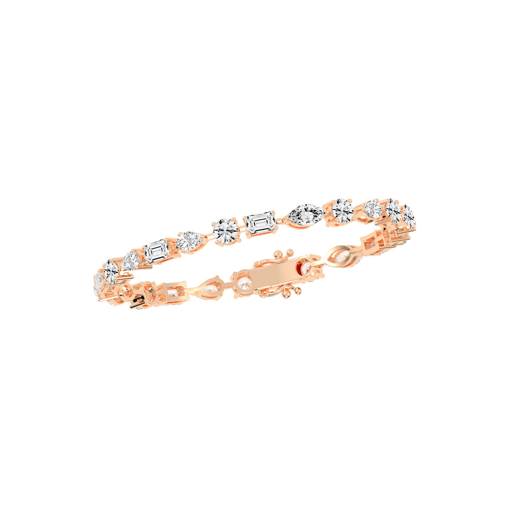 Atria 675Ct Miracle Setting Marquise Cut Fancy Lab Diamond Bracelet