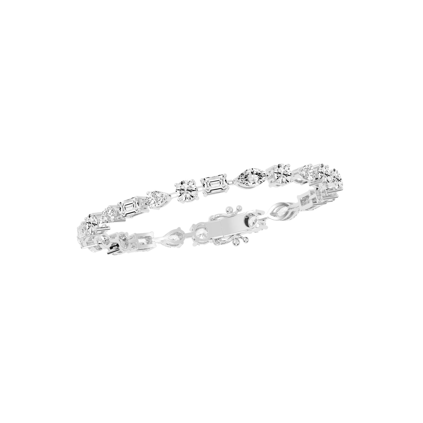 Atria 675Ct Miracle Setting Marquise Cut Fancy Lab Diamond Bracelet