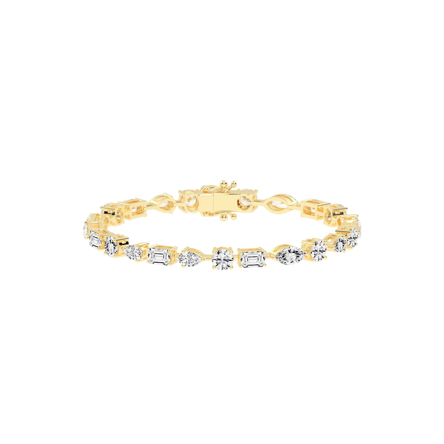 Atria 675Ct Miracle Setting Marquise Cut Fancy Lab Diamond Bracelet