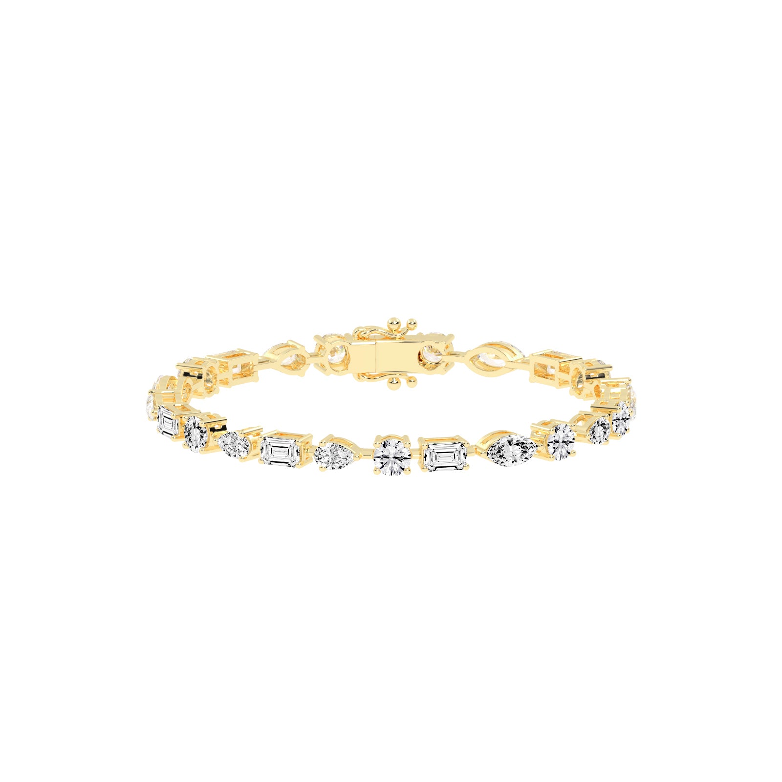 Atria 675Ct Miracle Setting Marquise Cut Fancy Lab Diamond Bracelet