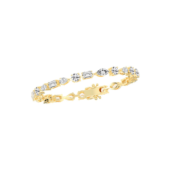 Atria 675Ct Miracle Setting Marquise Cut Fancy Lab Diamond Bracelet