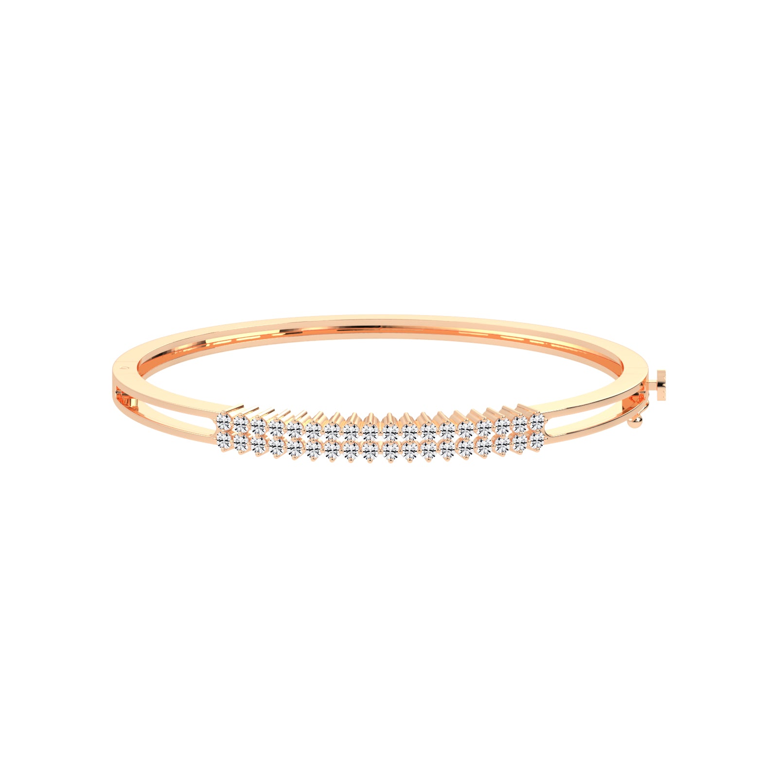 Miri 125Ct Two Row Round Cut Kada Lab Diamond Bracelet