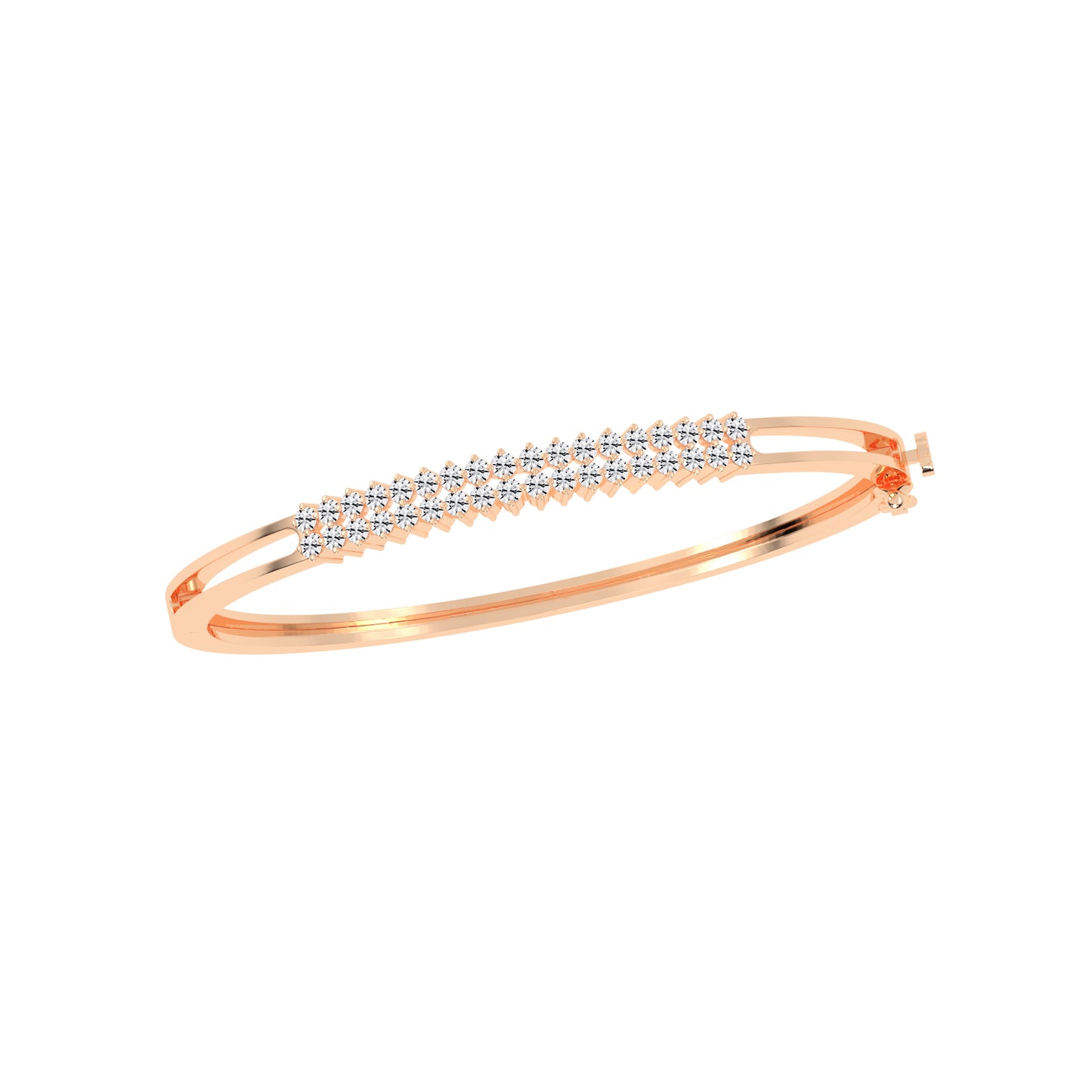 Miri 125Ct Two Row Round Cut Kada Lab Diamond Bracelet