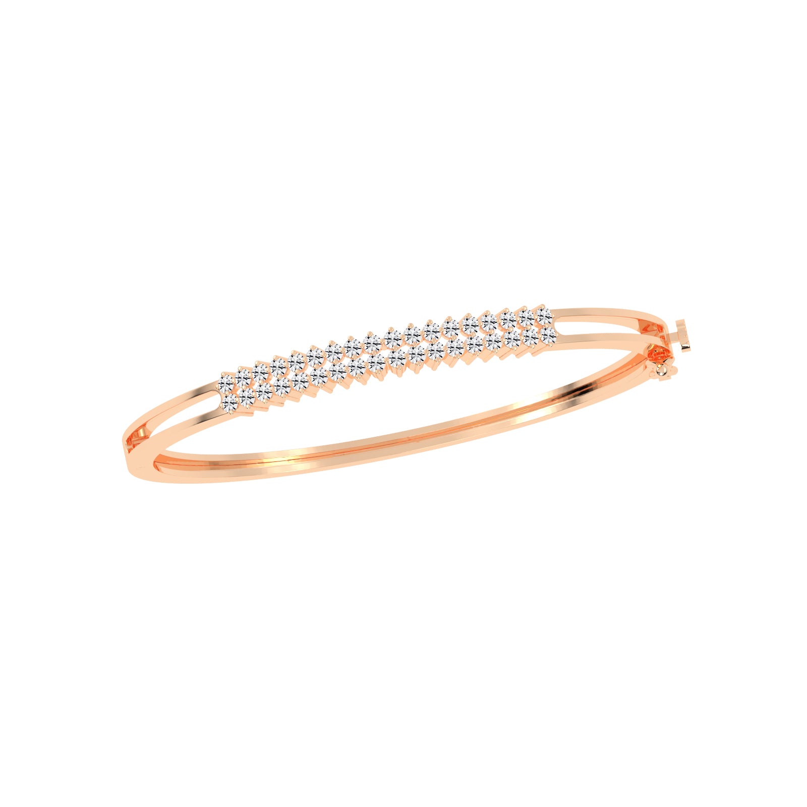 Miri 125Ct Two Row Round Cut Kada Lab Diamond Bracelet