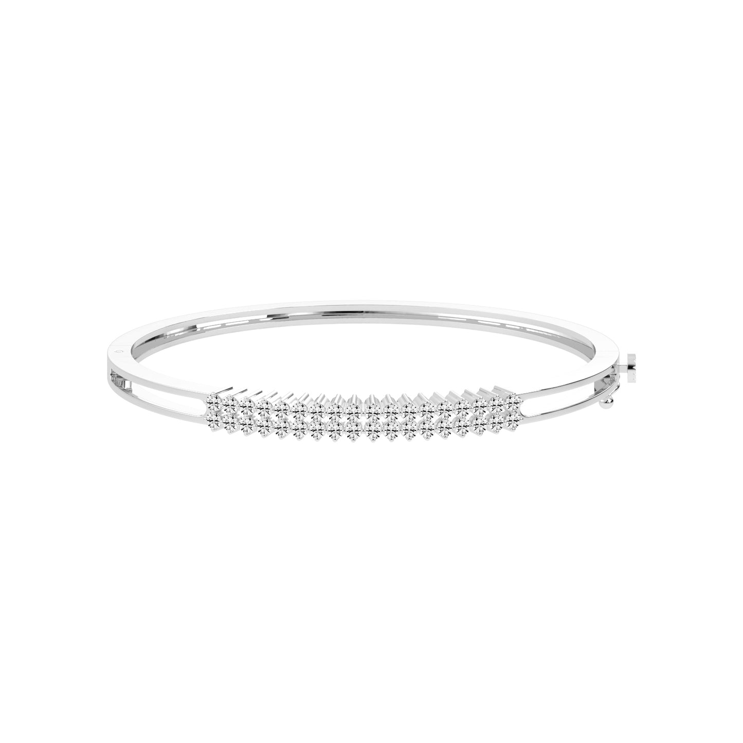 Miri 125Ct Two Row Round Cut Kada Lab Diamond Bracelet