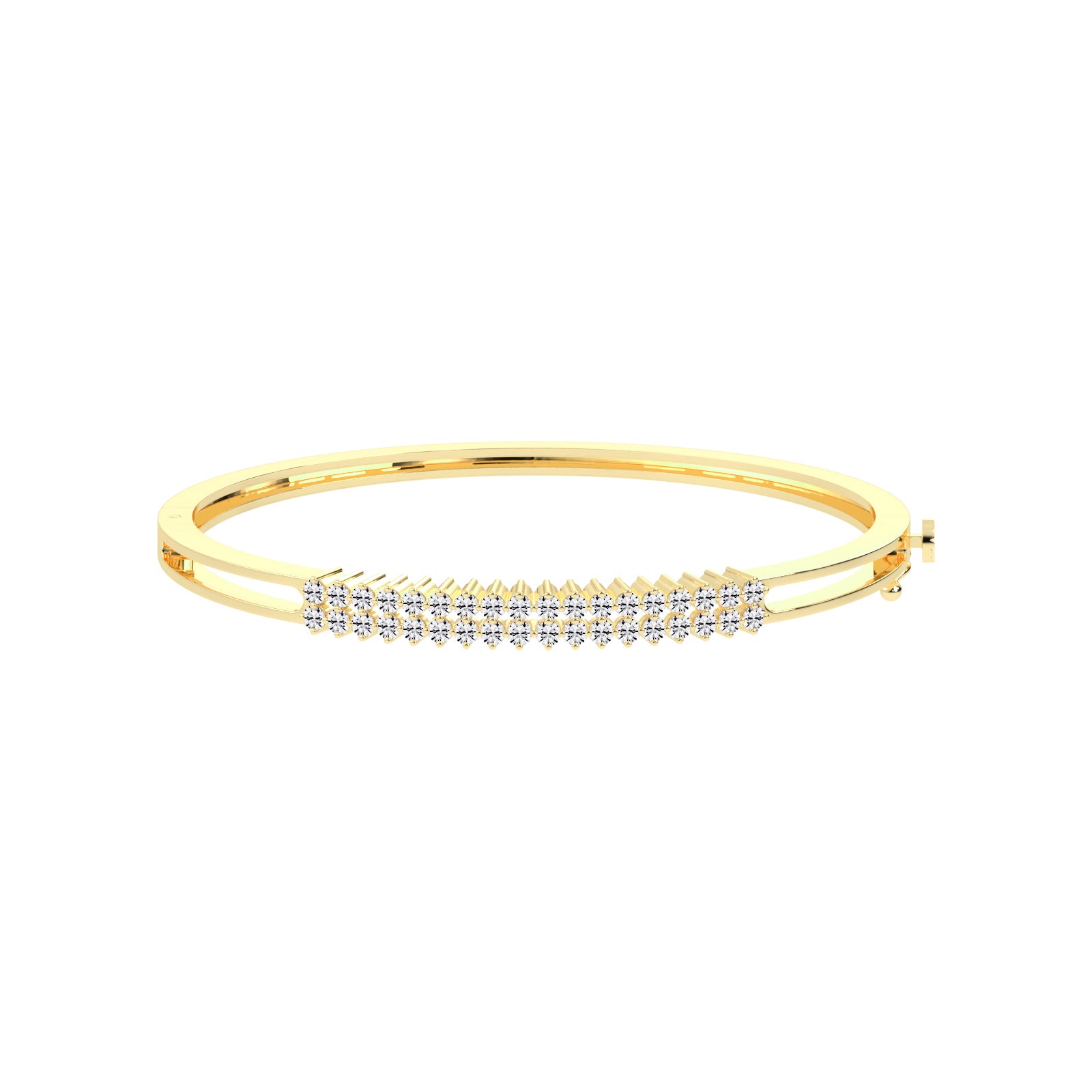 Miri 125Ct Two Row Round Cut Kada Lab Diamond Bracelet