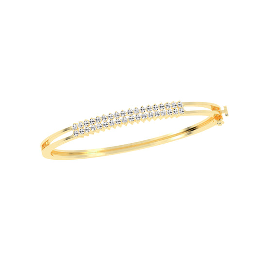 Miri 125Ct Two Row Round Cut Kada Lab Diamond Bracelet