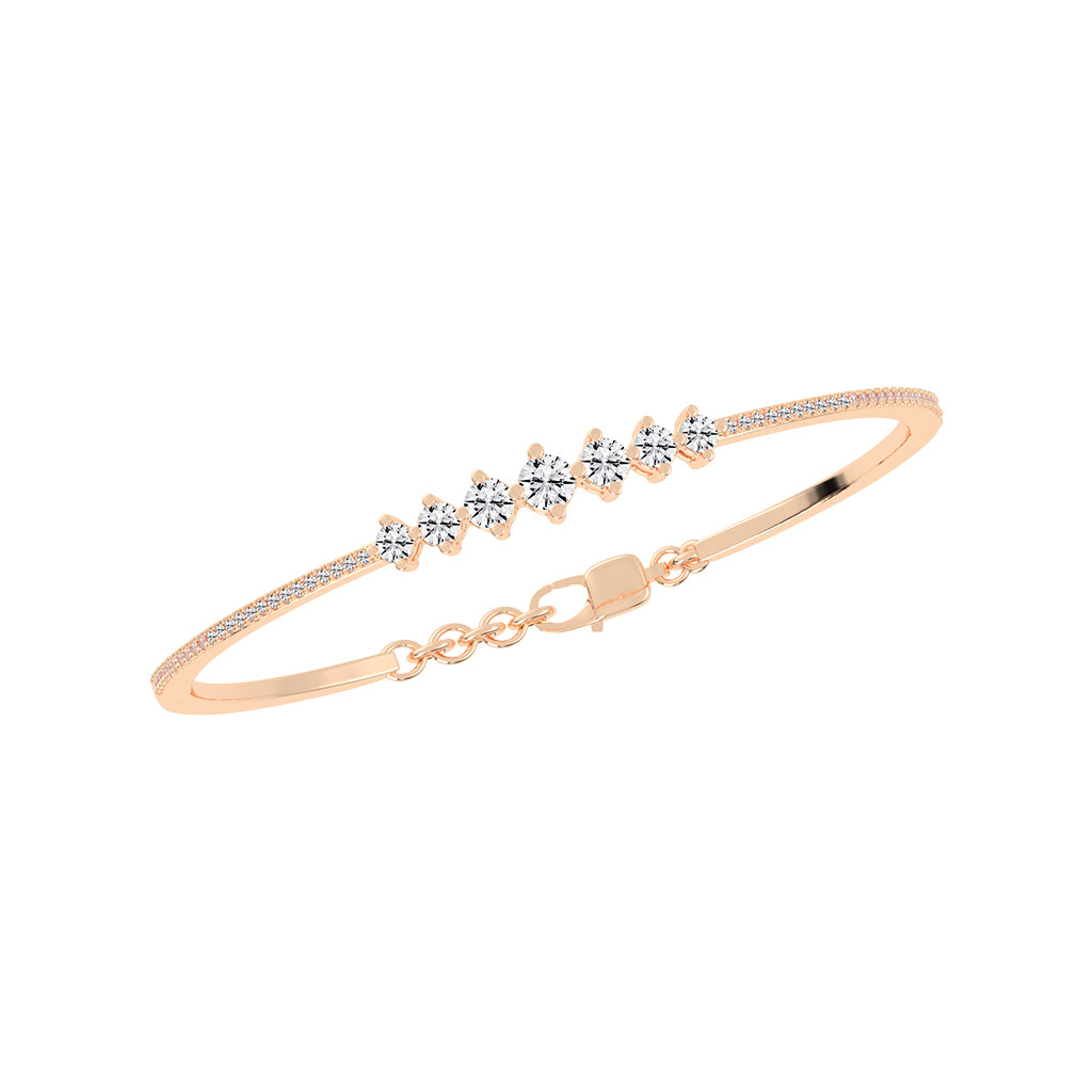 Zaira 15Ct Round Cut Kada Lab Diamond Bracelet