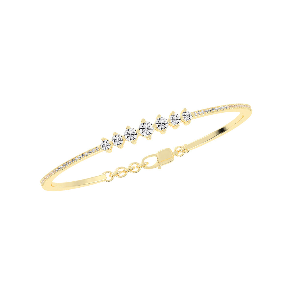 Zaira 15Ct Round Cut Kada Lab Diamond Bracelet