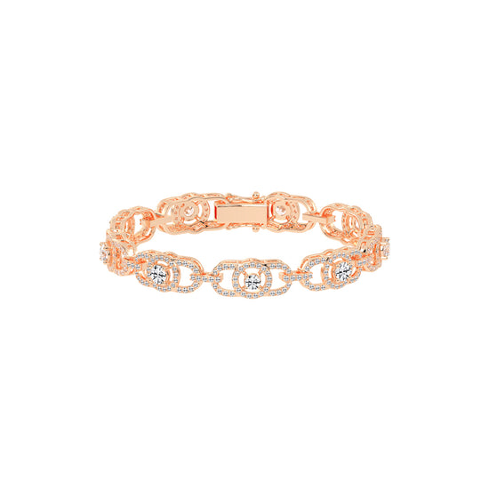 Lumin 375Ct Round Cut Fancy Lab Diamond Bracelet