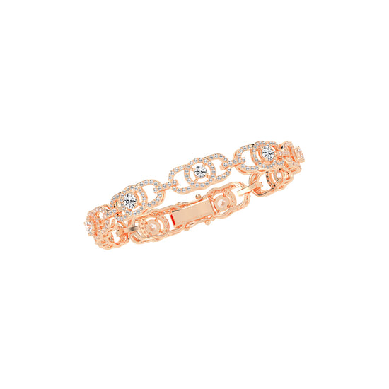 Lumin 375Ct Round Cut Fancy Lab Diamond Bracelet