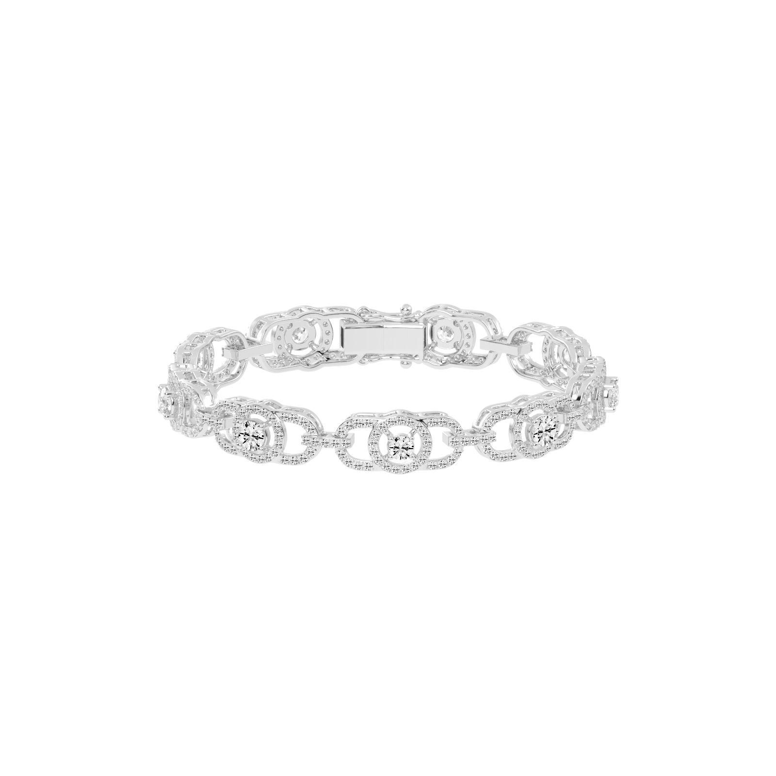 Lumin 375Ct Round Cut Fancy Lab Diamond Bracelet