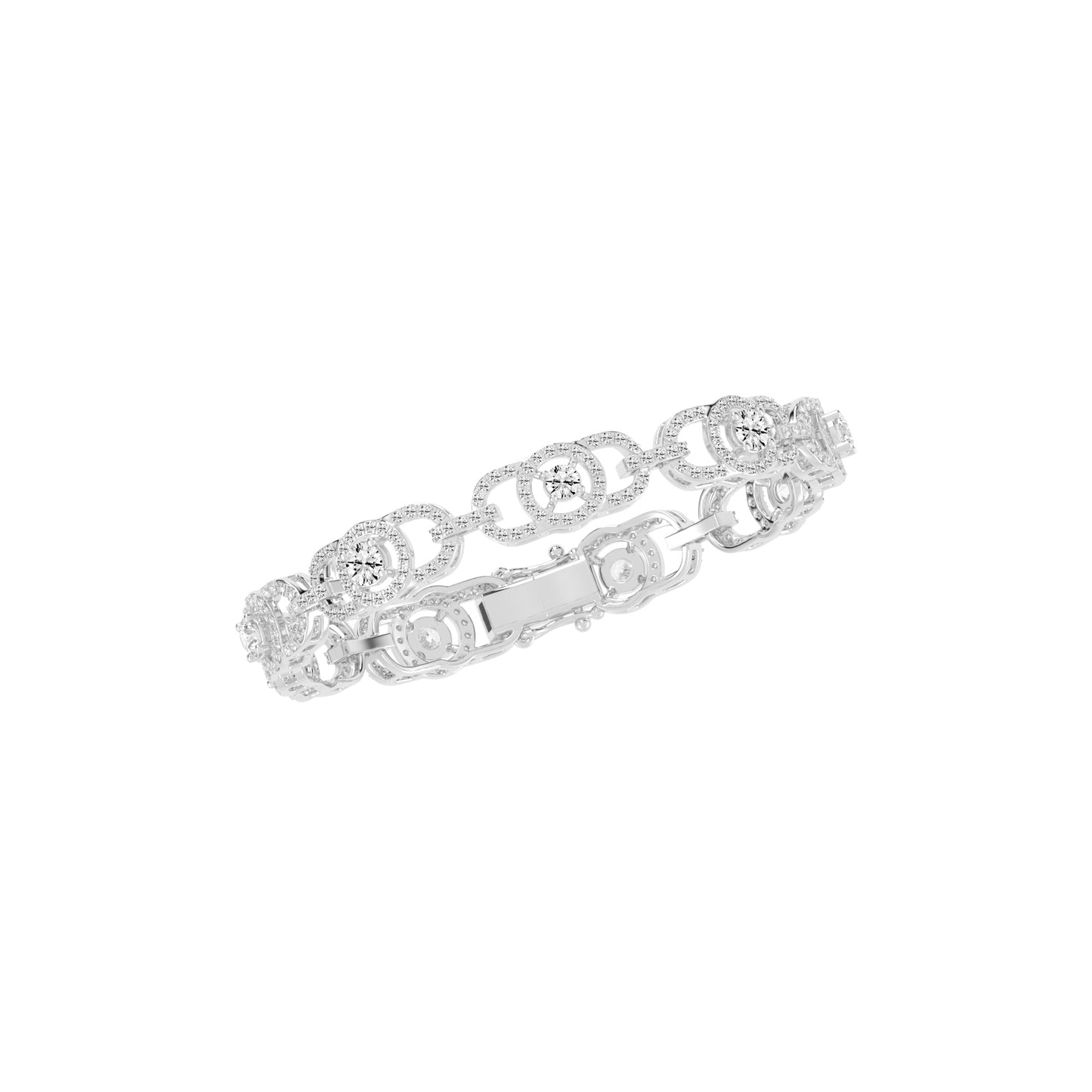 Lumin 375Ct Round Cut Fancy Lab Diamond Bracelet