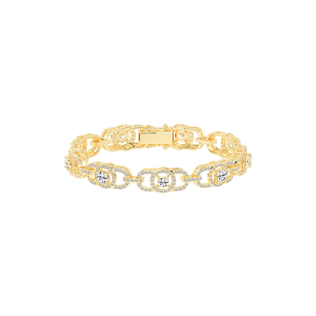 Lumin 375Ct Round Cut Fancy Lab Diamond Bracelet