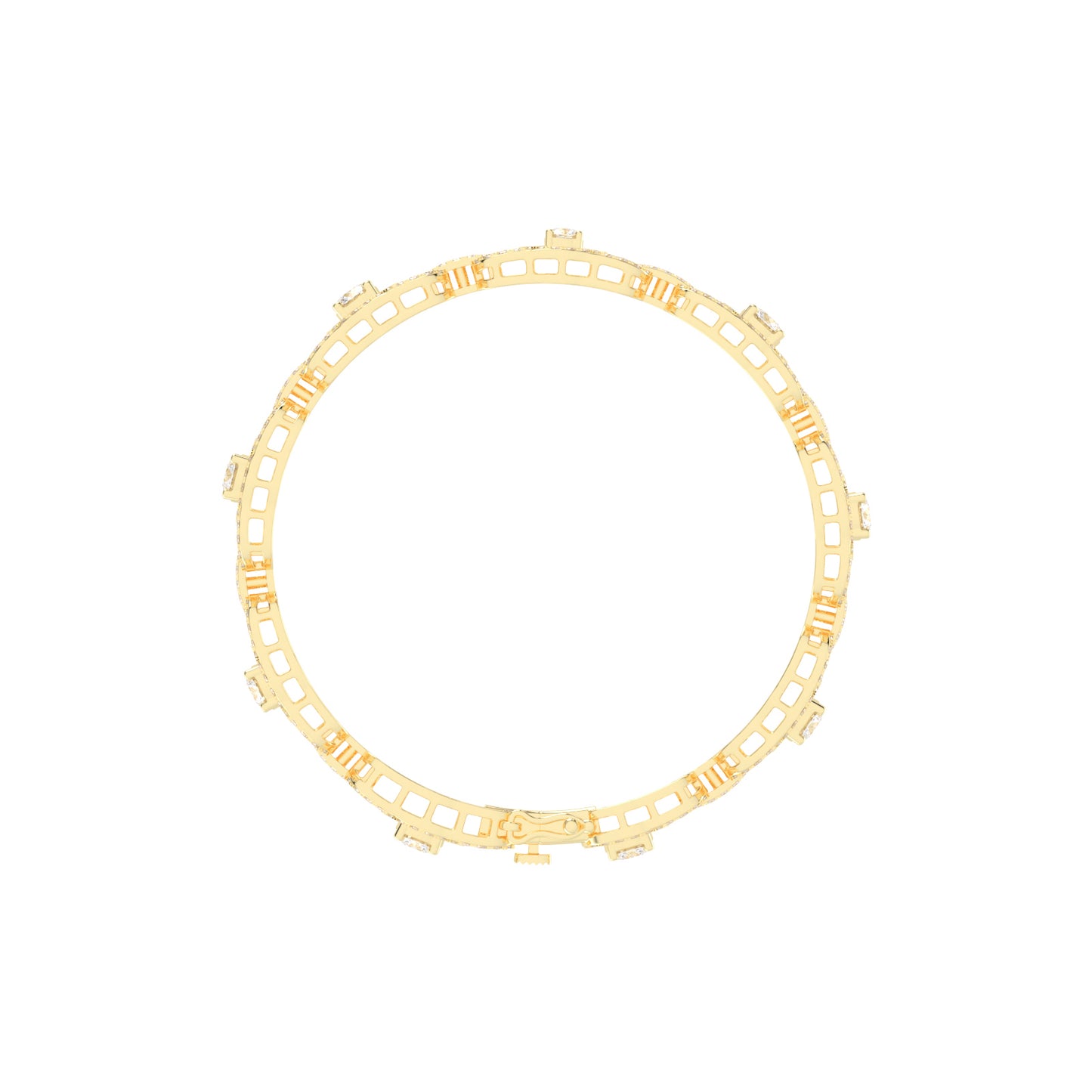 Lumin 375Ct Round Cut Fancy Lab Diamond Bracelet