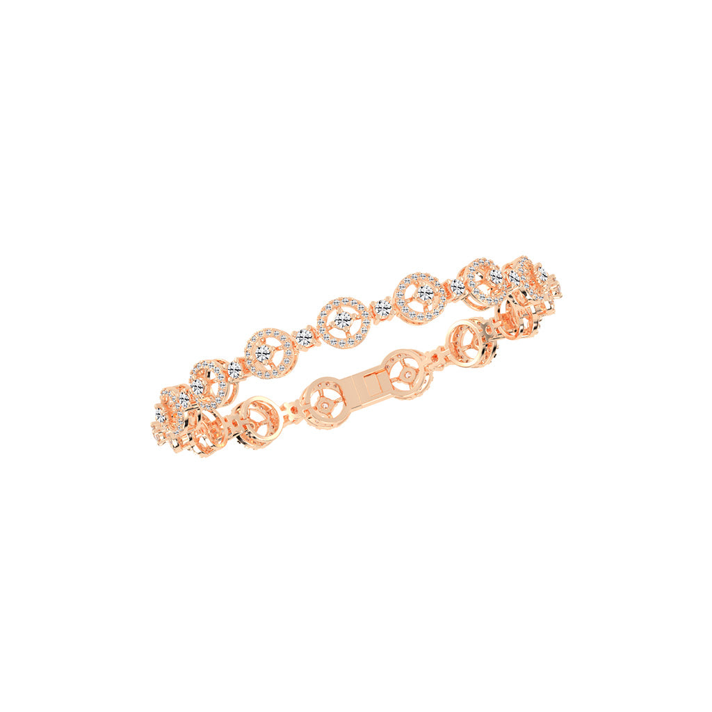 Anya 325Ct Studded Round Cut Fancy Lab Diamond Bracelet