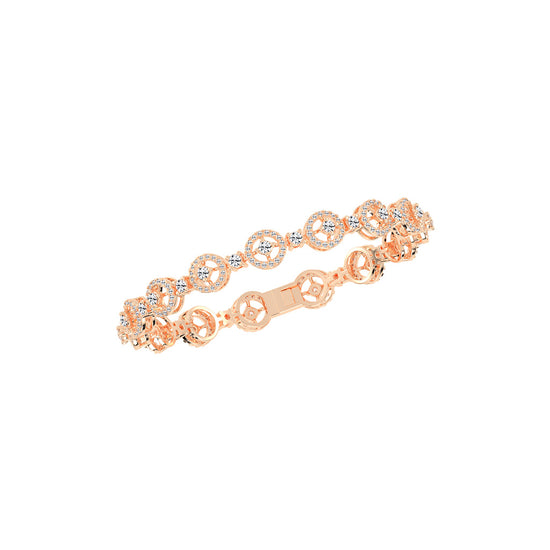 Anya 325Ct Studded Round Cut Fancy Lab Diamond Bracelet
