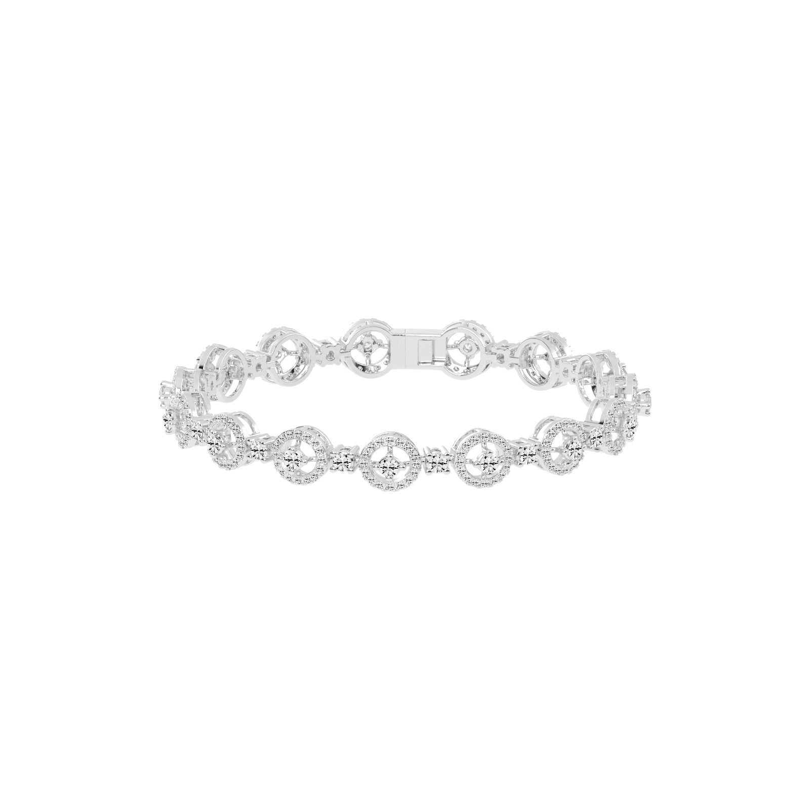 Anya 325Ct Studded Round Cut Fancy Lab Diamond Bracelet