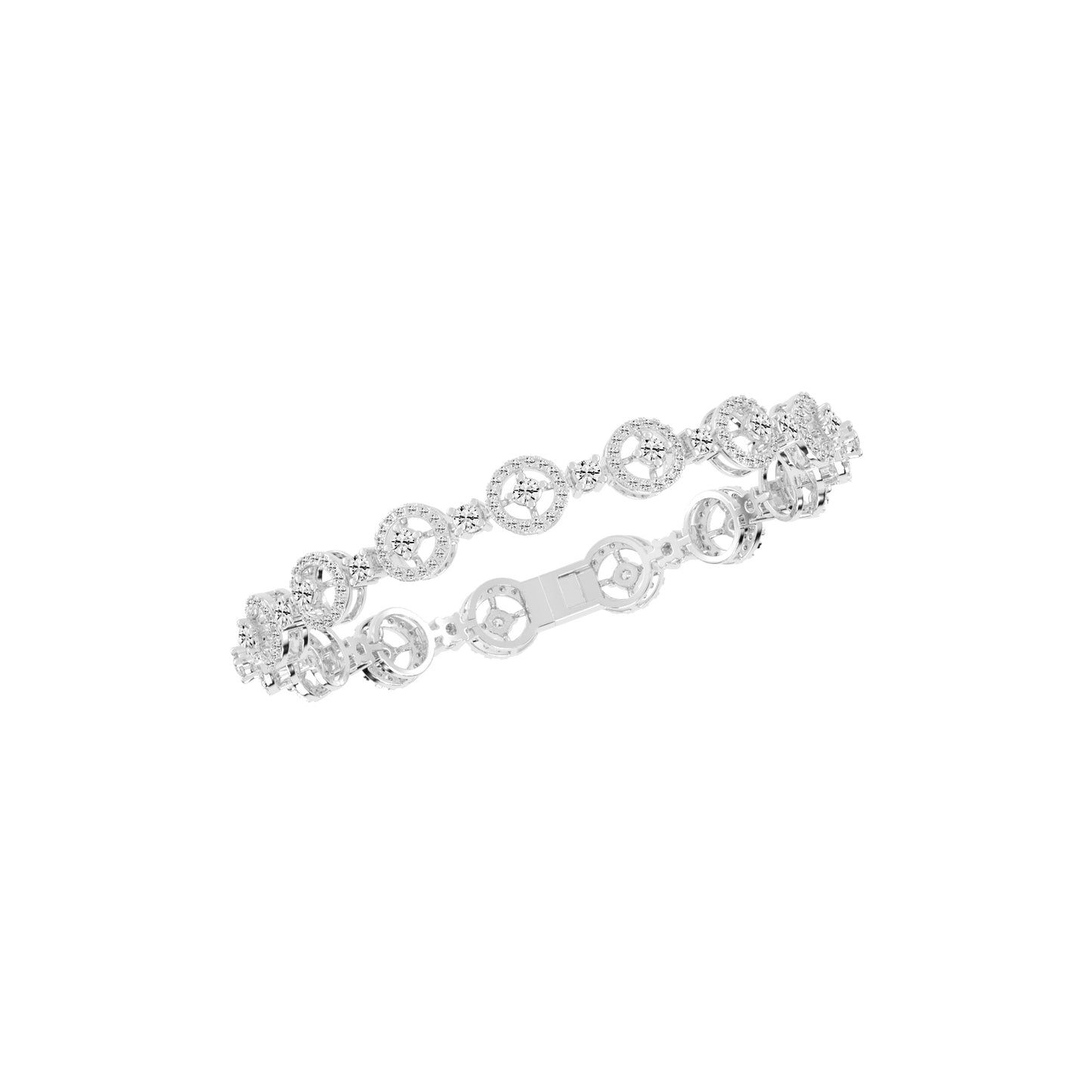 Anya 325Ct Studded Round Cut Fancy Lab Diamond Bracelet