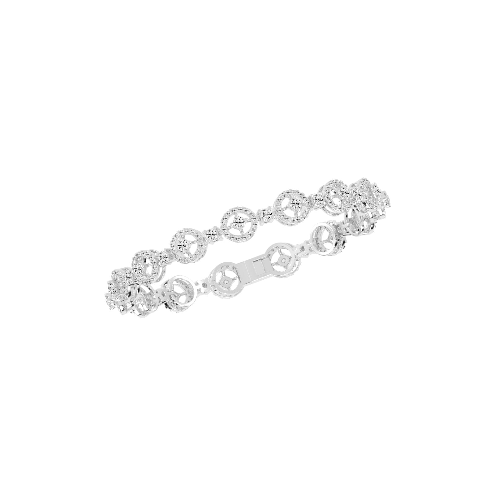 Anya 325Ct Studded Round Cut Fancy Lab Diamond Bracelet