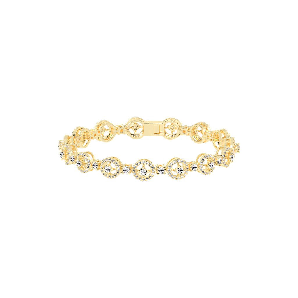 Anya 325Ct Studded Round Cut Fancy Lab Diamond Bracelet