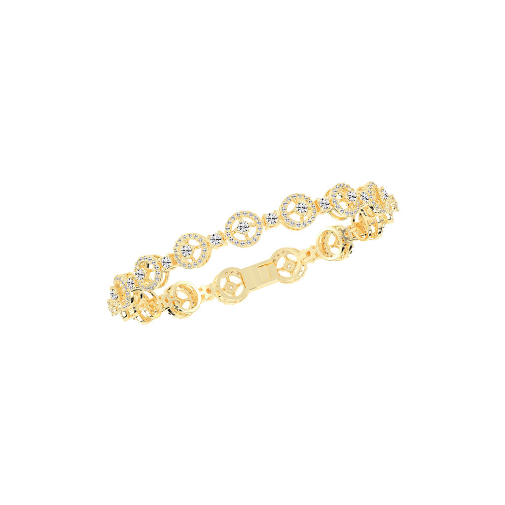 Anya 325Ct Studded Round Cut Fancy Lab Diamond Bracelet