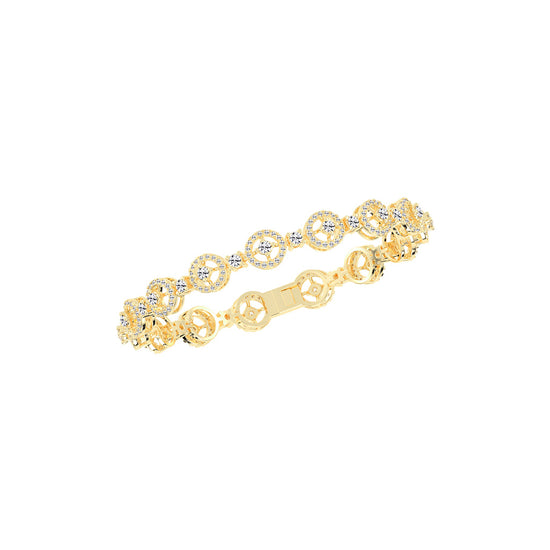Anya 325Ct Studded Round Cut Fancy Lab Diamond Bracelet