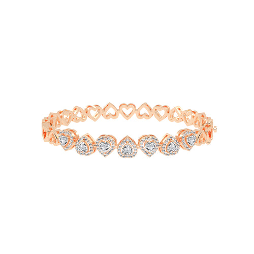 Celara Bezel Heart Cut Kada Lab Diamond Bracelet