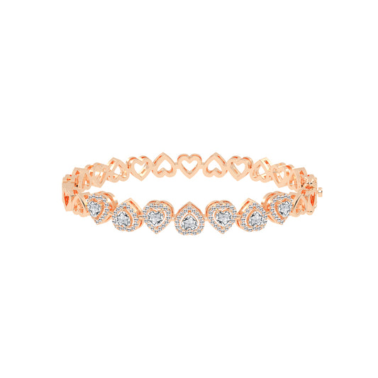 Celara Bezel Heart Cut Kada Lab Diamond Bracelet