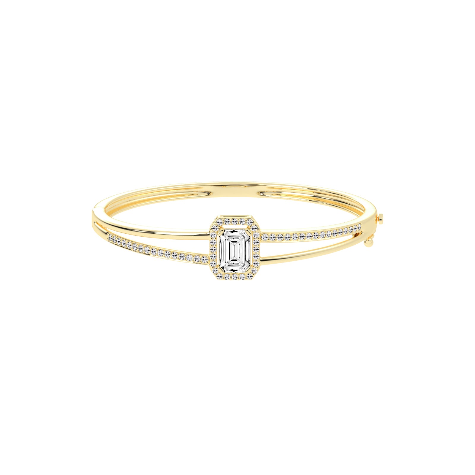 Amelina 425Ct Emerald Cut Kada Lab Diamond Bracelet