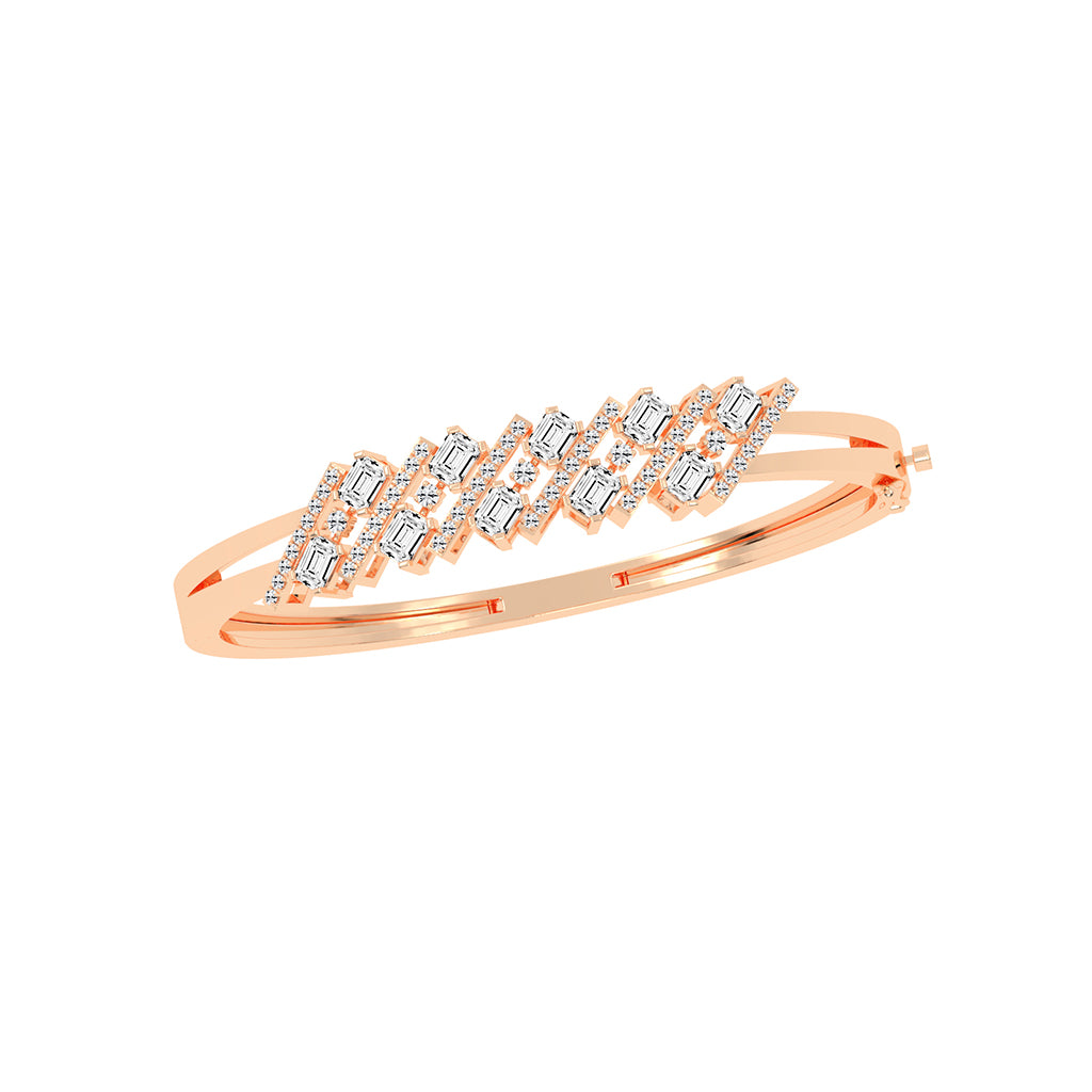 Avira 275Ct Split Emerald Cut Kada Lab Diamond Bracelet