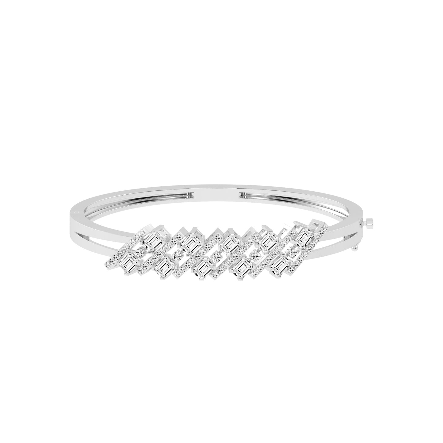 Avira 275Ct Split Emerald Cut Kada Lab Diamond Bracelet