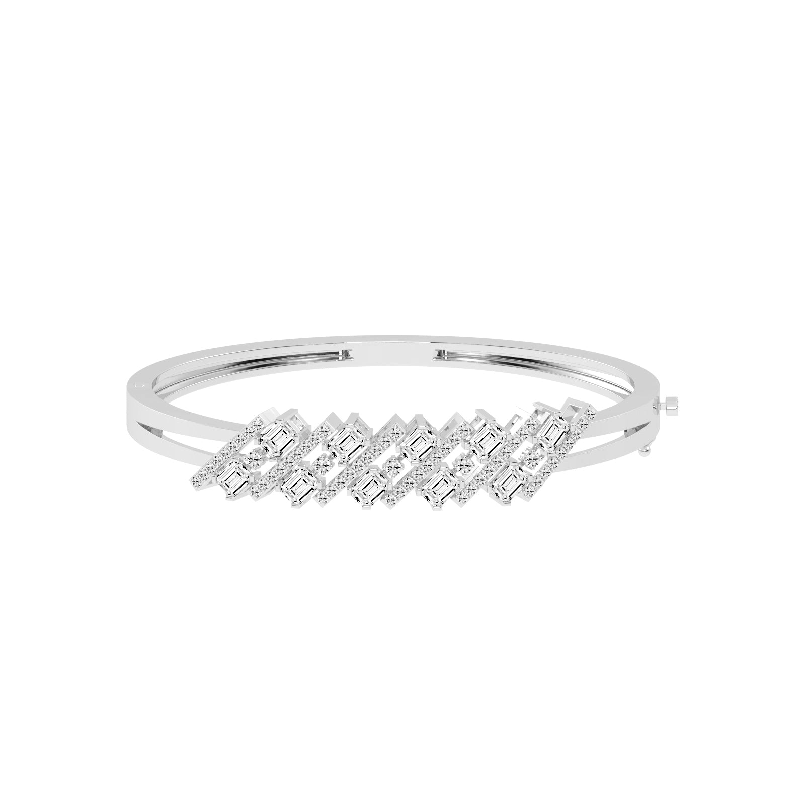 Avira 275Ct Split Emerald Cut Kada Lab Diamond Bracelet