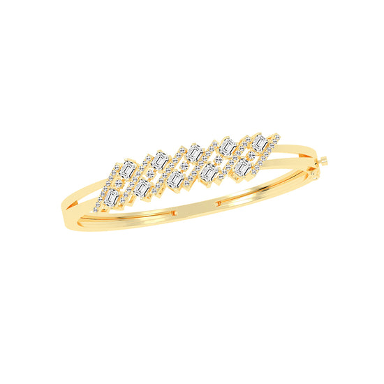 Avira 275Ct Split Emerald Cut Kada Lab Diamond Bracelet