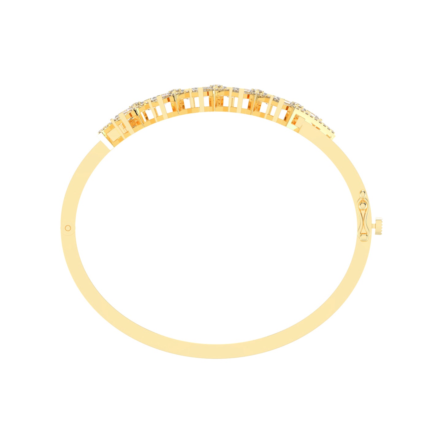 Avira 275Ct Split Emerald Cut Kada Lab Diamond Bracelet