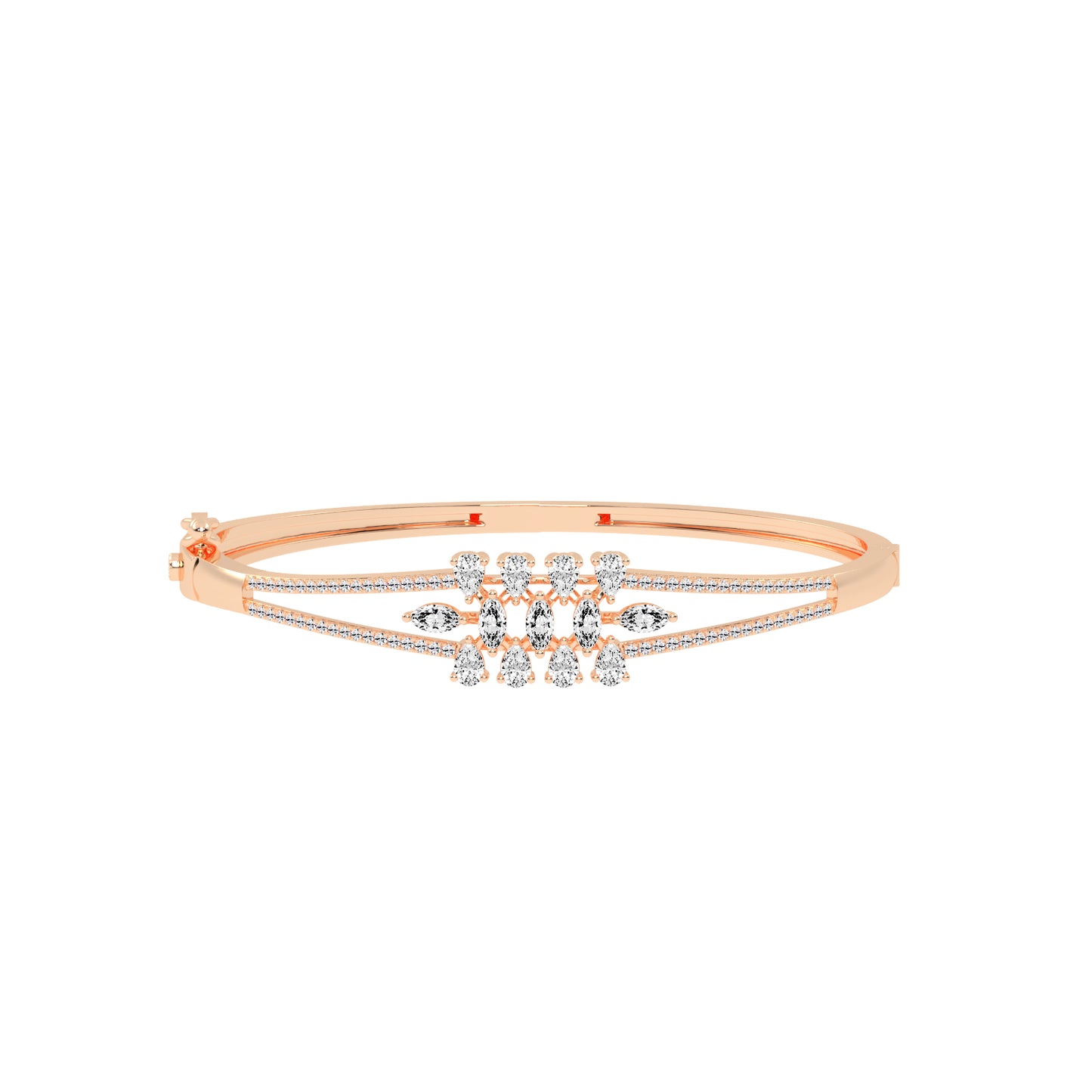 Melis 150Ct Split Shank Marquise Cut Kada Lab Diamond Bracelet