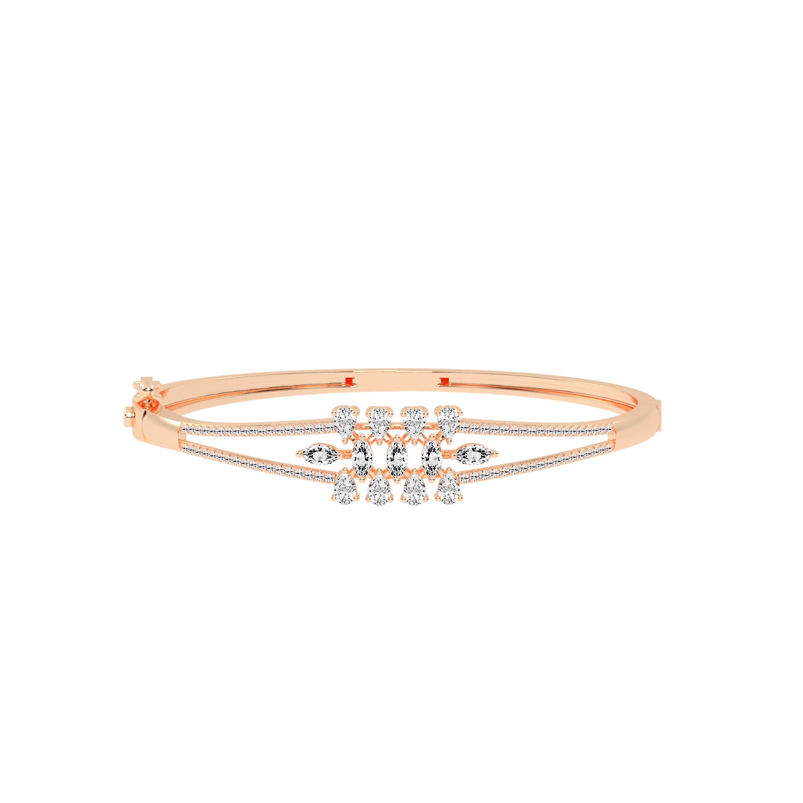 Melis 150Ct Split Shank Marquise Cut Kada Lab Diamond Bracelet