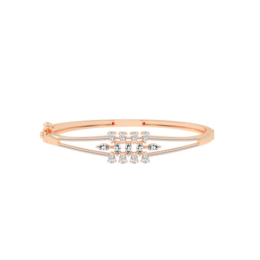 Melis 150Ct Split Shank Marquise Cut Kada Lab Diamond Bracelet