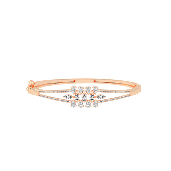 Melis 150Ct Split Shank Marquise Cut Kada Lab Diamond Bracelet