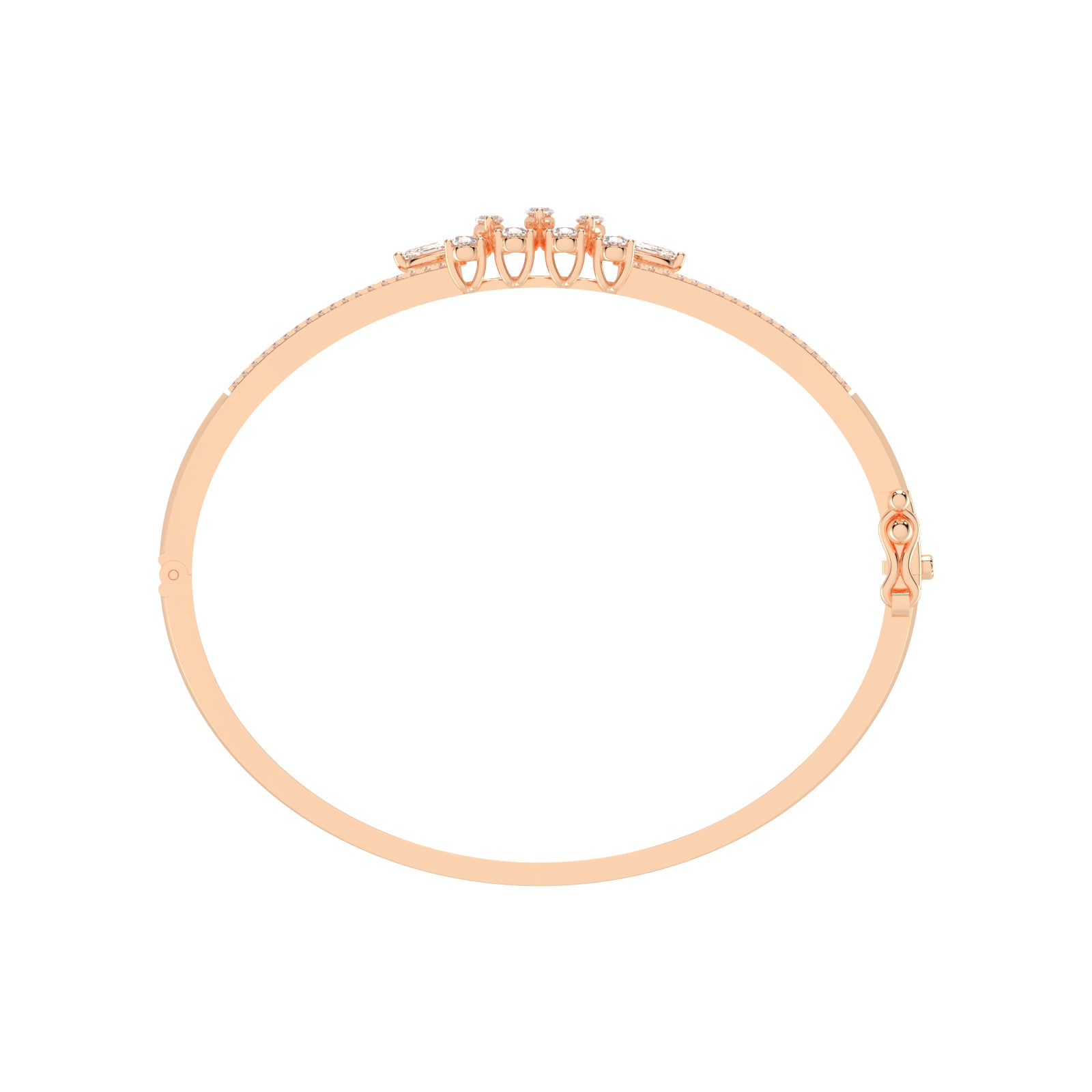 Melis 150Ct Split Shank Marquise Cut Kada Lab Diamond Bracelet