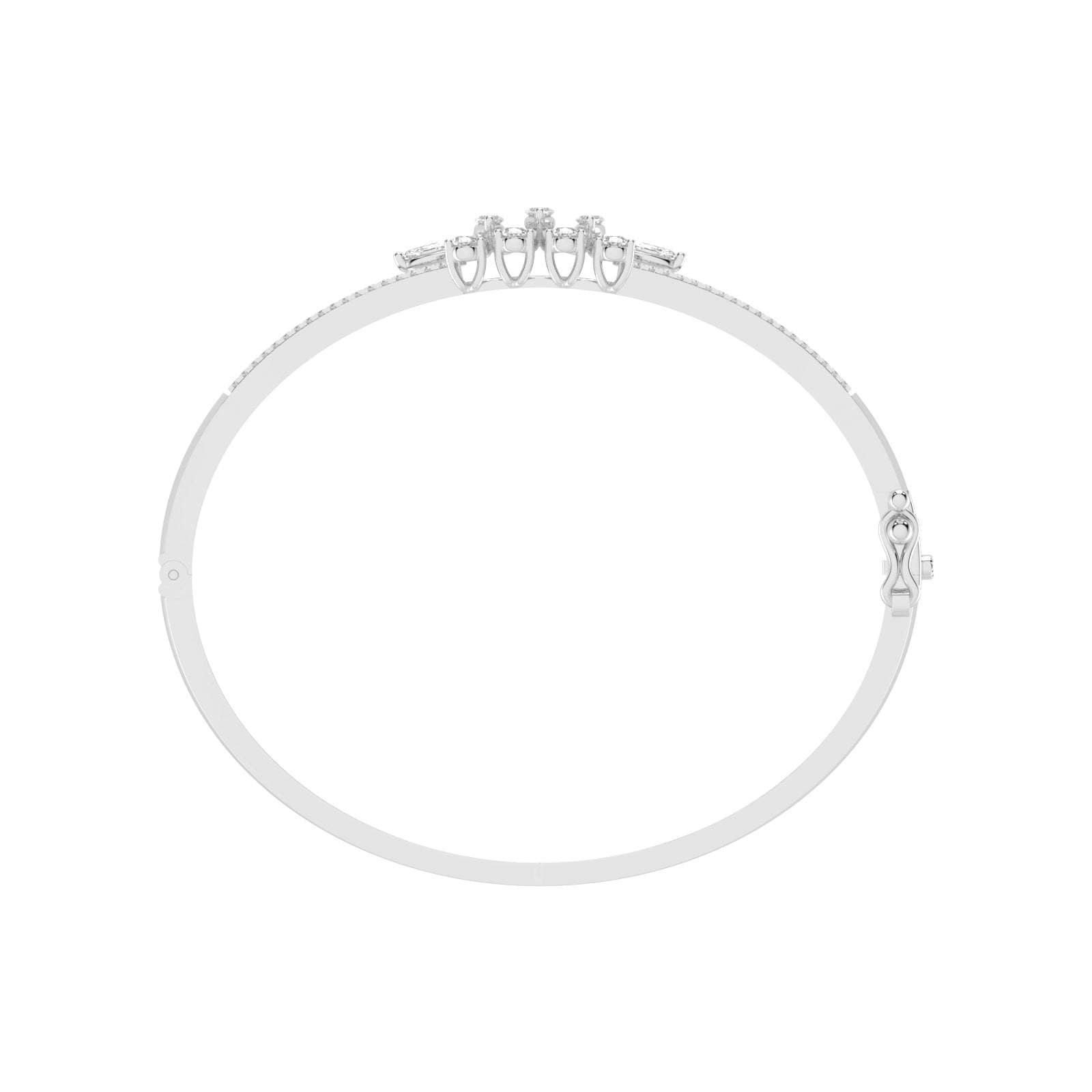Melis 150Ct Split Shank Marquise Cut Kada Lab Diamond Bracelet