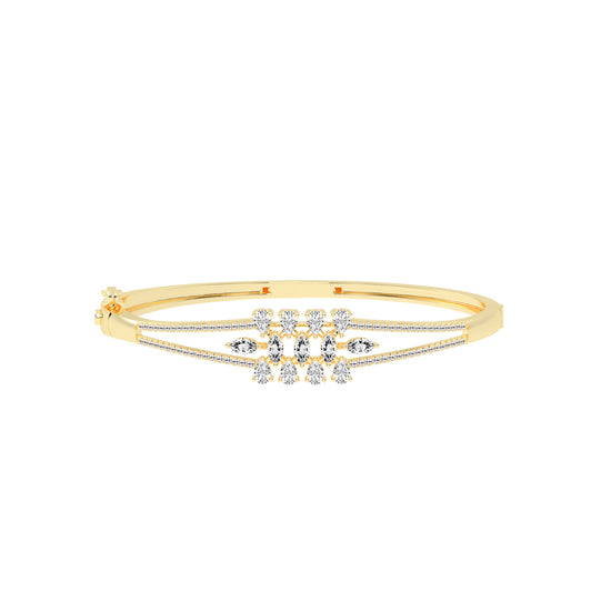 Melis 150Ct Split Shank Marquise Cut Kada Lab Diamond Bracelet
