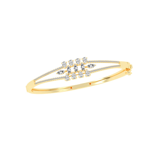 Melis 150Ct Split Shank Marquise Cut Kada Lab Diamond Bracelet