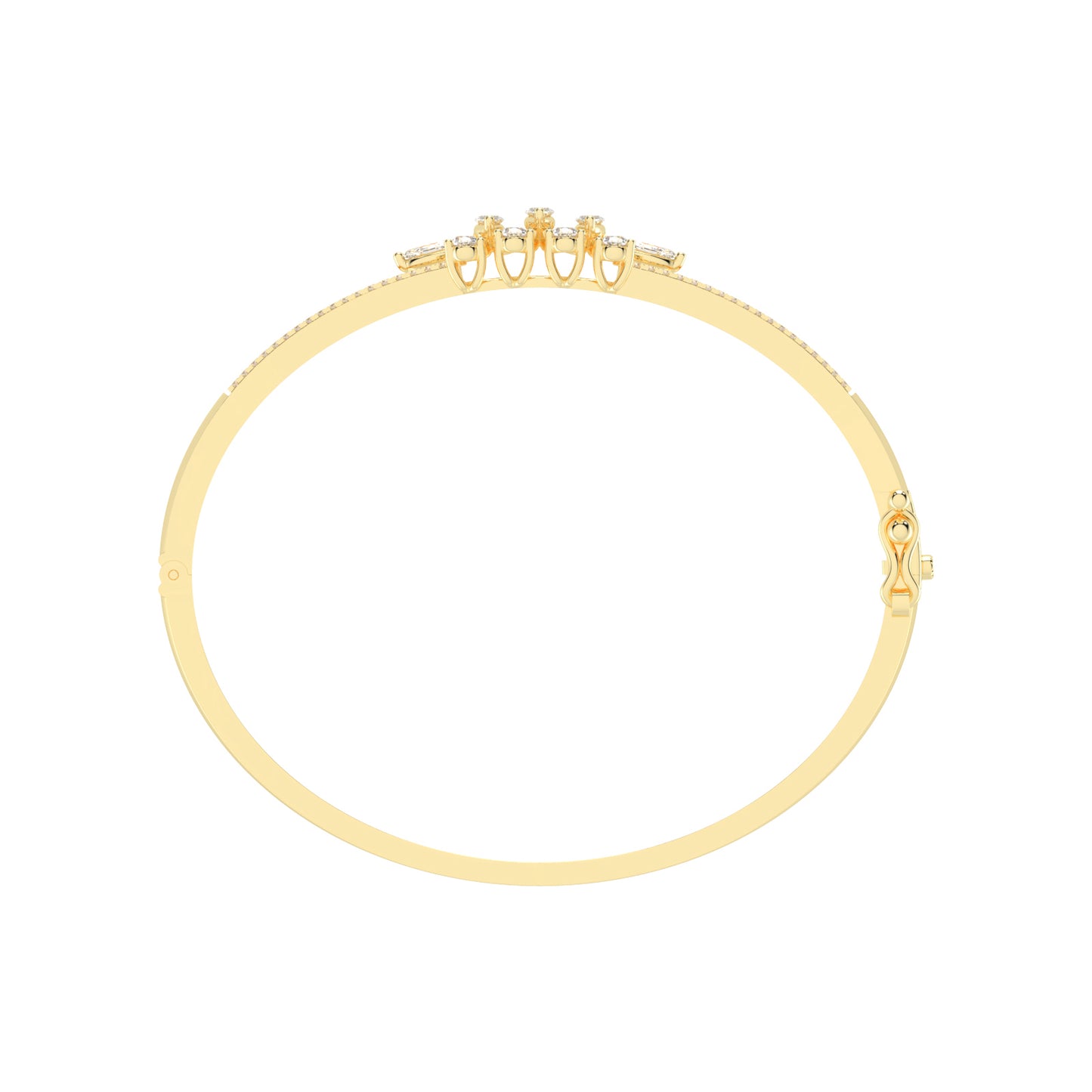 Melis 150Ct Split Shank Marquise Cut Kada Lab Diamond Bracelet